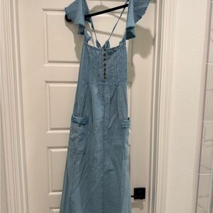 Pilcro Light Blue Denim Midi Dress